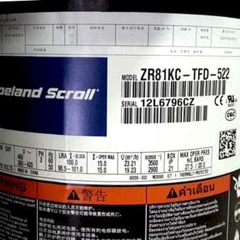 Расшифровка маркировки спиральных компрессоров Copeland ZR